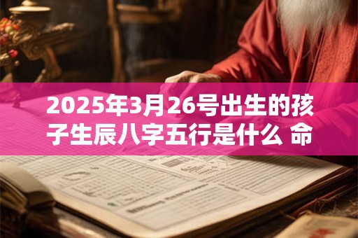 2026年3月26号出生的孩子生辰八字五行是什么 命好不好