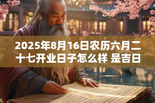 2025年8月16日农历六月二十七开业日子怎么样 是吉日吗