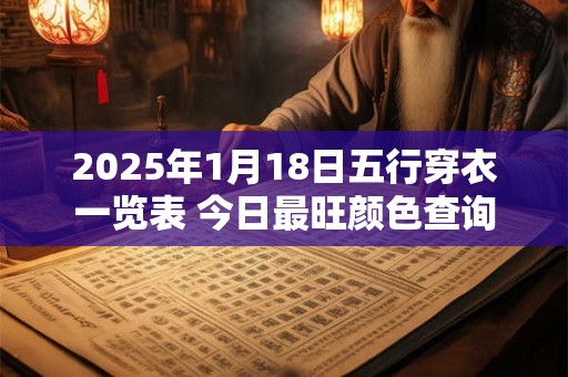 2025年1月18日五行穿衣一览表 今日最旺颜色查询