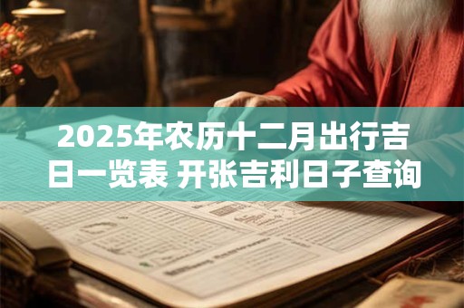 2025年农历十二月出行吉日一览表 开张吉利日子查询
