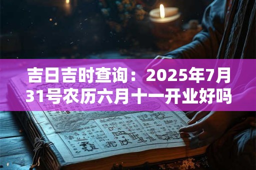吉日吉时查询：2026年7月31号农历六月十一开业好吗