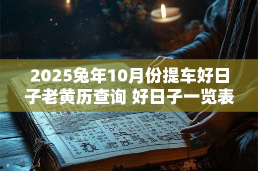 2025兔年10月份提车好日子老黄历查询 好日子一览表