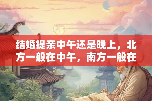 结婚提亲中午还是晚上，北方一般在中午，南方一般在晚上