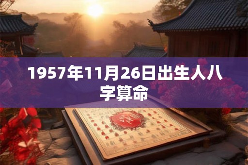 1957年11月26日出生人八字算命
