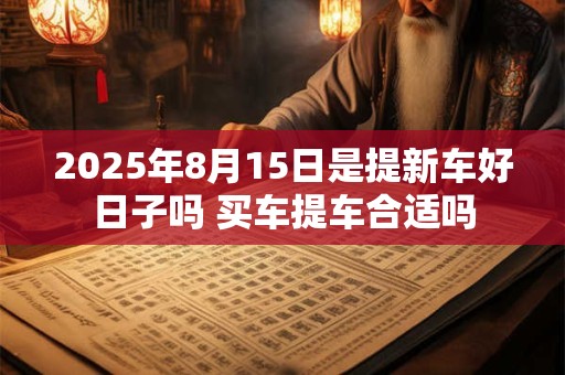 2025年8月15日是提新车好日子吗 买车提车合适吗