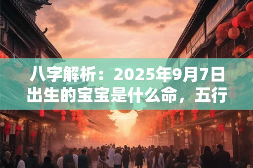 八字解析：2025年9月7日出生的宝宝是什么命，五行缺什么