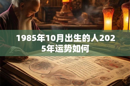 1985年10月出生的人2025年运势如何