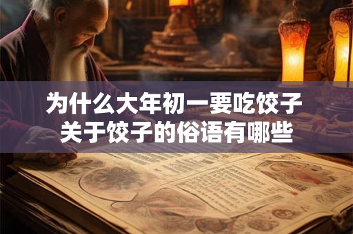 为什么大年初一要吃饺子 关于饺子的俗语有哪些