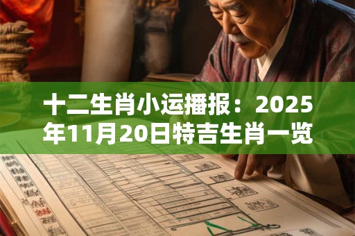 十二生肖小运播报：2025年11月20日特吉生肖一览表