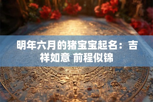 明年六月的猪宝宝起名:吉祥如意 前程似锦 明年六月的猪宝宝起名:吉祥如意 前程似锦