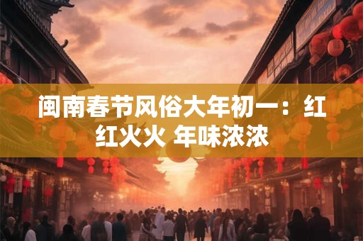 闽南春节风俗大年初一:红红火火 年味浓浓 闽南春节风俗大年初一:红红火火 年味浓浓