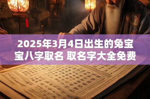 2025年3月4日出生的兔宝宝八字取名 取名字大全免费查询