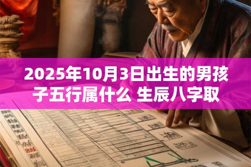 2025年10月3日出生的男孩子五行属什么 生辰八字取名