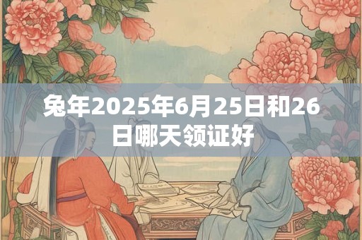 兔年2025年6月25日和26日哪天领证好