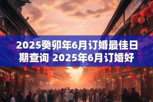 2025癸卯年6月订婚最佳日期查询 2025年6月订婚好日子