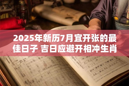 2025年新历7月宜开张的最佳日子 吉日应避开相冲生肖