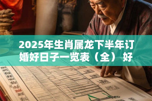 2025年生肖属龙下半年订婚好日子一览表（全） 好日子分析