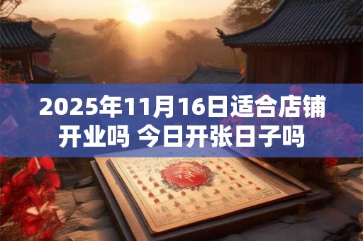 2025年11月16日适合店铺开业吗 今日开张日子吗