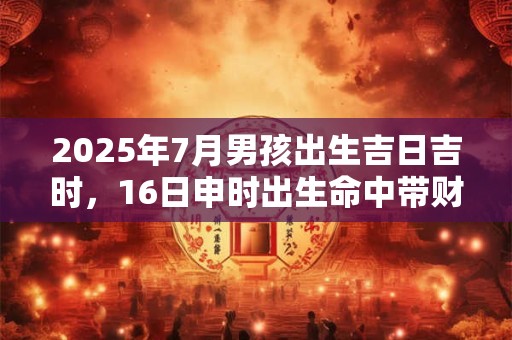 2025年7月男孩出生吉日吉时,16日申时出生命中带财 2025年7月男孩出生吉日吉时,16日申时出生命中带财