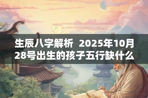 生辰八字解析  2025年10月28号出生的孩子五行缺什么