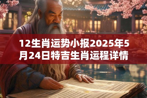 12生肖运势小报2025年5月24日特吉生肖运程详情
