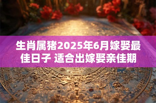 生肖属猪2025年6月嫁娶最佳日子 适合出嫁娶亲佳期