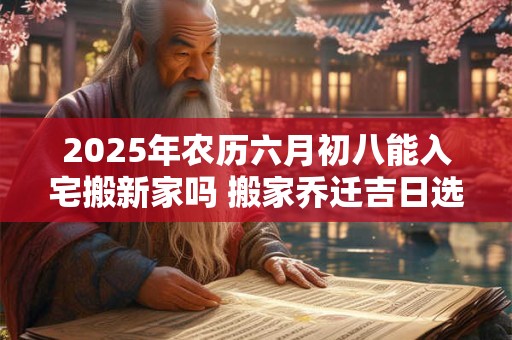 2025年农历六月初八能入宅搬新家吗 搬家乔迁吉日选择