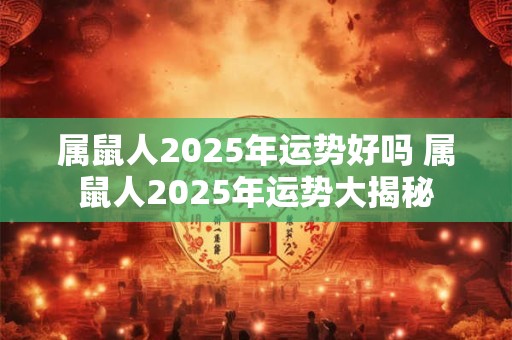 属鼠人2025年运势好吗 属鼠人2025年运势大揭秘