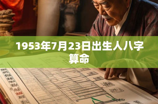 1953年7月23日出生人八字算命 1953年7月23日出生人八字算命