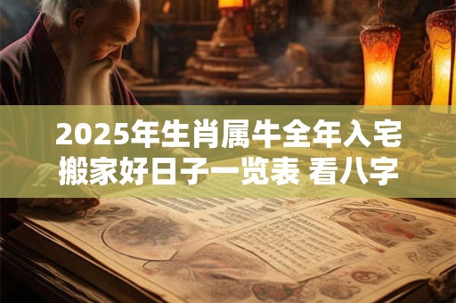 2025年生肖属牛全年入宅搬家好日子一览表 看八字择吉日