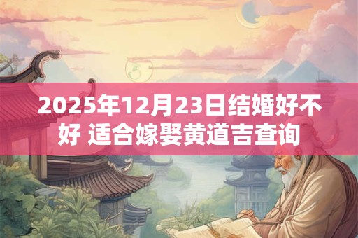 2025年12月23日结婚好不好 适合嫁娶黄道吉查询