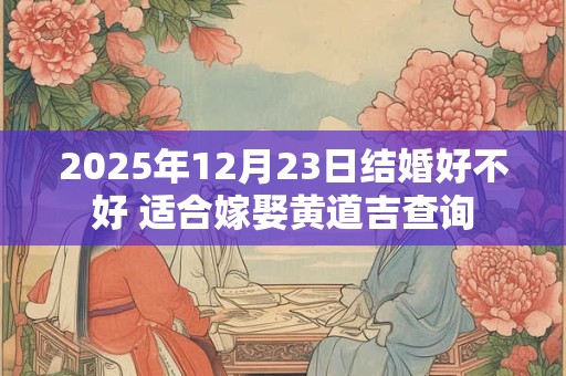 2025年12月23日结婚好不好 适合嫁娶黄道吉查询