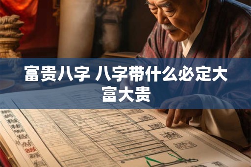 富贵八字 八字带什么必定大富大贵