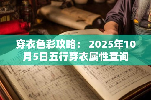 穿衣色彩攻略： 2025年10月5日五行穿衣属性查询
