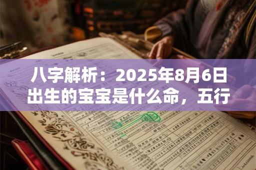八字解析：2025年8月6日出生的宝宝是什么命，五行缺什么