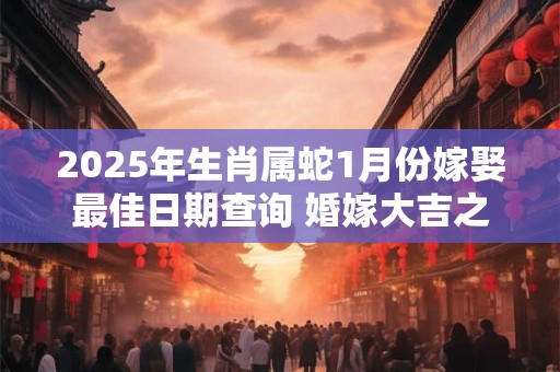 2025年生肖属蛇1月份嫁娶最佳日期查询 婚嫁大吉之日