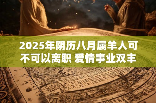 详细阅读:2025年阴历八月属羊人可不可以离职 爱情事业双丰收 2025年阴历八月属羊人可不可以离职 爱情事业双丰收