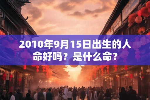 2010年9月15日出生的人命好吗？是什么命？