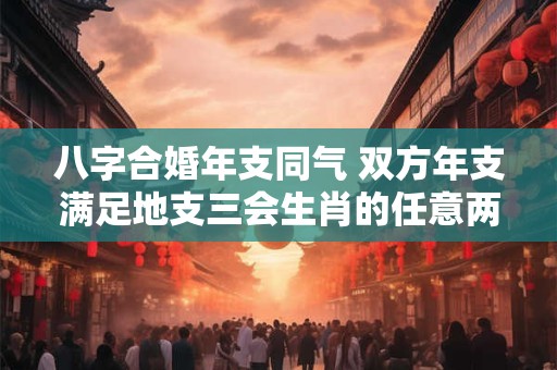 八字合婚年支同气 双方年支满足地支三会生肖的任意两个