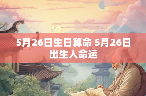 5月26日生日算命 5月26日出生人命运