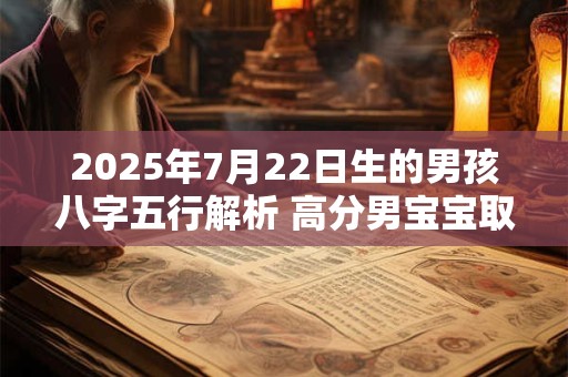 2025年7月22日生的男孩八字五行解析 高分男宝宝取名字