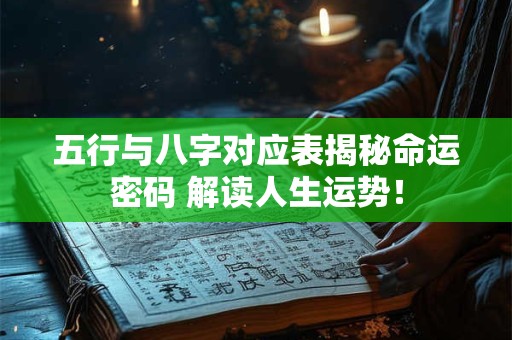 五行与八字对应表揭秘命运密码 解读人生运势! 五行与八字对应表揭秘命运密码 解读人生运势!