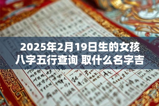 2025年2月19日生的女孩八字五行查询 取什么名字吉利
