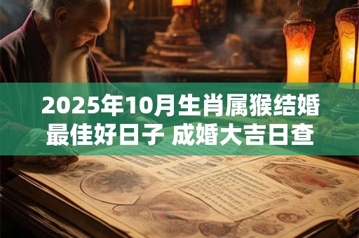 2026年10月生肖属猴结婚最佳好日子 成婚大吉日查询