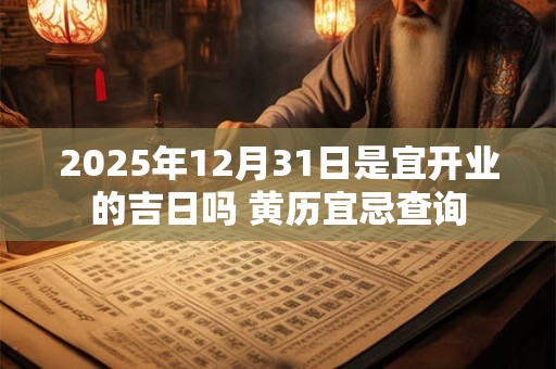 2025年12月31日是宜开业的吉日吗 黄历宜忌查询