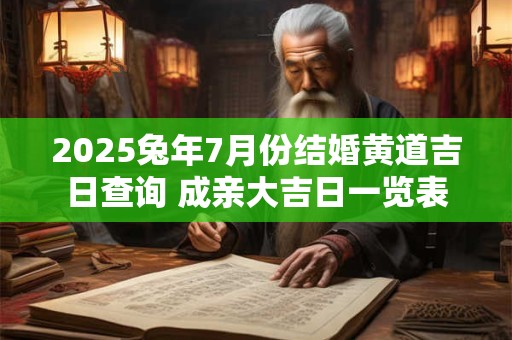2025兔年7月份结婚黄道吉日查询 成亲大吉日一览表