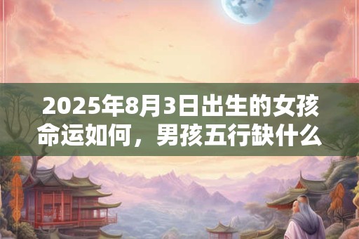 2025年8月3日出生的女孩命运如何，男孩五行缺什么