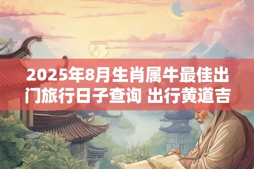 2025年8月生肖属牛最佳出门旅行日子查询 出行黄道吉日
