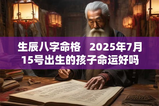 详细阅读:生辰八字命格 2025年7月15号出生的孩子命运好吗 生辰八字命格 2025年7月15号出生的孩子命运好吗