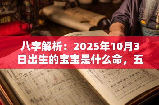 八字解析：2025年10月3日出生的宝宝是什么命，五行缺什么
